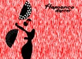 Flamenco dance, silhouette Spanish woman,