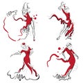 Flamenco dance sketches.