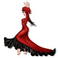 Flamenco dancer - hand drawn illustration