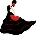 Flamenco dancer. Spanish girl with fan Royalty Free Stock Photo