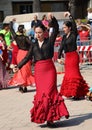 Flamenco dancers in the city of Genoa Genova Pegli -Italy on May 15, 2022