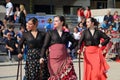 Flamenco dancers in the city of Genoa Genova Pegli -Italy on May 15, 2022