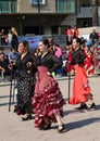 Flamenco dancers in the city of Genoa Genova Pegli -Italy on May 15, 2022