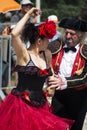 Flamenco dencer and clown Royalty Free Stock Photo