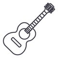 Flamenco guitar illustration vector line icon, sign, illustration on background, editable strokes Royalty Free Stock Photo