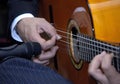 Flamenco guitar player - detail