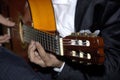 Flamenco guitar player - detail