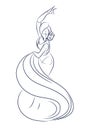Flamenco gypsy dancer ink sketch gesture drawing