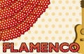 Flamenco music party card, vector