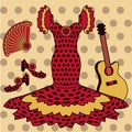 Flamenco pattern with spanish guitar