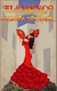 Flamenco. From Spain with love. Beautiful spanish dancer girl with fans Royalty Free Stock Photo