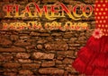 Flamenco Spain love invitation card, vector