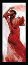 Flamenco spanish dancer woman in red color