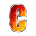 Flames Alphabet Letter C