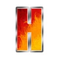 Flames Alphabet Letter H