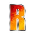 Flames Alphabet Letter R