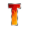 Flames Alphabet Letter T