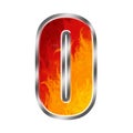 Flames Alphabet number 0 zero Royalty Free Stock Photo