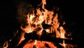 Flames in campfire, Close up