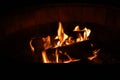 Flames of a campfire on a dark night, summer camp out, as a recreation background Royalty Free Stock Photo