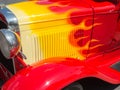 Flames on a classic car Royalty Free Stock Photo