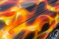 Flames on a classic pickup truck Royalty Free Stock Photo