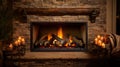 flames cozy fireplace