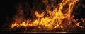 The Flames Dancing on a Grill Ready for Culinary Creation.AI generated image Royalty Free Stock Photo