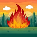 Flames engulf nature, signaling destruction and environmental harm Royalty Free Stock Photo