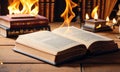 Spellbinding Flames on Ancient Tome