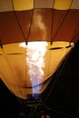 Flames filling a hot air balloon