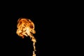 Flames of fire on dark background