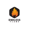Flames fire icon logo design vector template Royalty Free Stock Photo