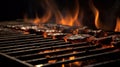 Flames of flavor, A fiery barbecue grill awaiting the sizzle and sear.