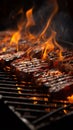 Flames of flavor, A fiery barbecue grill awaiting the sizzle and sear