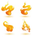 Flames Icons Royalty Free Stock Photo