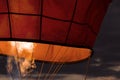 Flames Inside Hot Air Balloon At Night