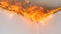 Flames spreading from ceiling in a fire incident Royalty Free Stock Photo