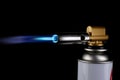 Flamethrower burner gas blow torch Ignition with blue fire flame Royalty Free Stock Photo