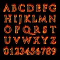 Flaming Alphabet and Numbers Royalty Free Stock Photo