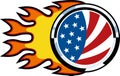 Flaming american flag fire Royalty Free Stock Photo