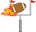 Flaming American Football Ball With Goal