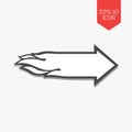 Flaming arrow icon. Speed concept. Flat design gray color symbol