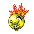 Billiards Clip Art - Flaming Monster 1 Ball Cartoon - PNG - JPG - Digital Download. Royalty Free Stock Photo
