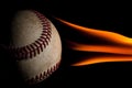Flaming baseball Royalty Free Stock Photo