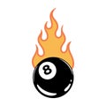 FLAMING BILLIARD 8 BALL COLOR WHITE