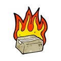 flaming box cartoon