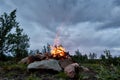 Campfire, rainbow and mosquitos in Swedish Lapland