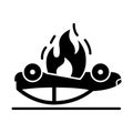 Flaming from car engine glyph background icon which can easily modify or edit