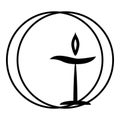 Flaming chalice symbol Unitarian universalism concept icon black color vector illustration image flat style